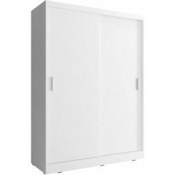 Armoire de rangement wiki 130 cm Portes Coulissantes Blanc Mat