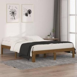 Lit adulte Contemporain | Cadre de lit Marron miel Bois massif 150x200 cm Très grand 85493 - Brun