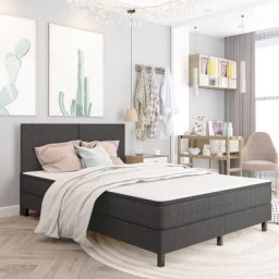 SalesHot® Lit Adulte Scandinave - Bon sommeil - Sommier tapissier Gris Tissu 160 x 200 cm Super94551
