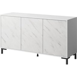 Commode marmo 150 cm 3D blanc mat / marbre blanc