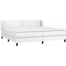 Vidaxl - Lit à sommier tapissier avec matelas Blanc 200x200cm Similicuir White
