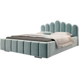 Lit rembourré avec tiroir de lit BoxSpring Lit 03 - 180x200 - Aqua (trinity 22)