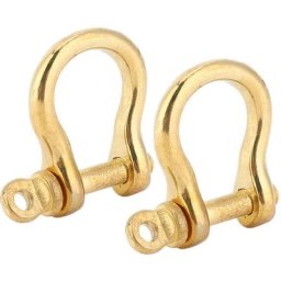 2 Set Ancre Manille Pur Laiton u Type Fob Porte-clés Crochet Boucle De Connexion Dorée 10mm