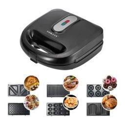 Gaufrier Électrique Multifonction 6 en 1 Grande Puissance de 750W