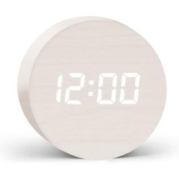 Réveil Matin, Horloge Numérique avec 3 Alarmes & Snooze, Contrôle Sonique Écran led, Alimenté par