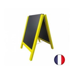 Interface Plv - Chevalet stop trottoir avec 2 ardoises amovibles cadre bois jaune citron dimensions