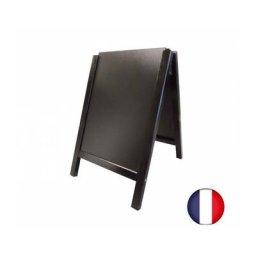 Interface Plv - Chevalet stop trottoir avec 2 ardoises amovibles cadre bois noir dimensions 90 x 58