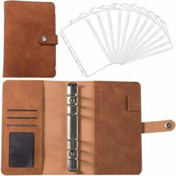 Carnet de Notes Rechargeable, Porte Documents Multifoncti, à feuilles A6, en Pu Cuir, avec 12