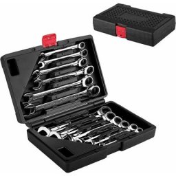 Jeu de Clé à Cliquet Professionnel, 12pcs Clés Plates à Cliquet Clé à Douille à Main Portable