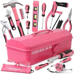 Bote Outils, Malette Outils avec Marteau,Tournevis, Scie, Lunettes de Scurit, Premier Kit