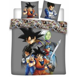 Parure de lit double réversible Dragon Ball z - Son Goku, Vegeta, Goku Black, Zamasu - 220 cm x 240