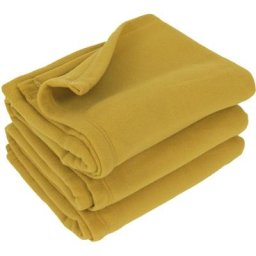 Couverture teddy 100% Polyester 350 g/m2 220x240 cm - Jaune Miel