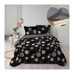 Pack parure de couette 260 x 240 cm Milor + drap housse 160 x 200 x 30 cm Gris - Gris souris