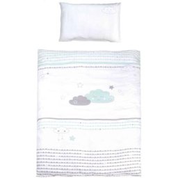 Parure de lit bébé Happy cloud 100x135 cm - Bleu