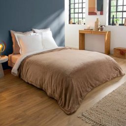 Couverture Polaire Extra Douce Coloris Taupe - 220/240 Dodo Marron