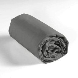 1001kdo Hygiene&beaute - Drap housse 160 x 200 cm Couleur emotion anthracite