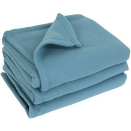 Couverture teddy 100% Polyester 350 g/m2 220x240 cm - Bleu Lac