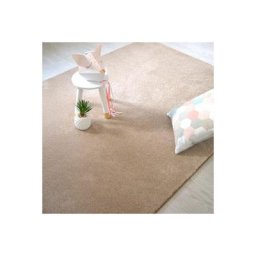 Tapis Velours Hygge beige - Galon tabac - 80 x 150 cm