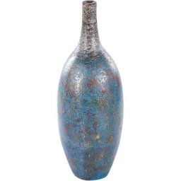 Vase Décoratif Bleu en Terre Cuite 60 cm Fait Main Peint Inspiration Vintage Pireus - Bleu