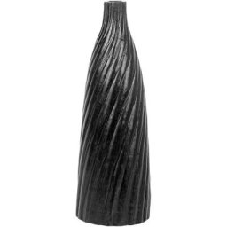Vase Bouteille en Terre Cuite Noire 45 cm Forme Cylindrique Moderne Florentia - Noir