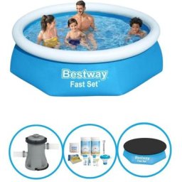 Bestway Piscine Fast Set - Forfait Piscine - 244x61 cm - Bleu