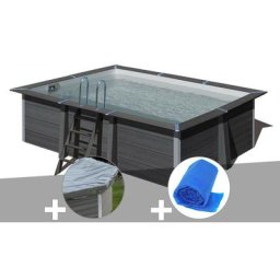 Kit piscine composite GRÉ Avant-Garde rectangulaire 4,66 x 3,26 x 1,24 m + Bâche de protection +