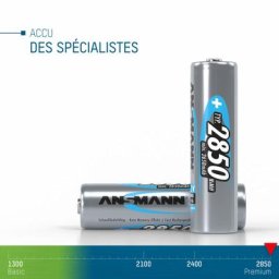 Ansmann Piles rechargeables HR6 NiMH 2850 mAh 1,2 v (lot de 8)