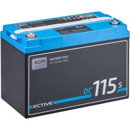 12V 115Ah agm batterie decharge lente Deep Cycle dc 115S avec écran lcd/ marine, moteur electrique