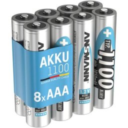 Ansmann Piles rechargeables HR03 NiMH 1100 mAh 1,2V (lot de 8)