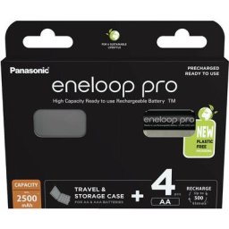 Pile rechargeable LR6 (aa) NiMH Panasonic eneloop pro HR06 +Box 2500 mAh 1.2 v 4 pc(s) X926452