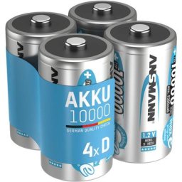Ansmann Piles rechargeables Mono d Type 10000 1,2 v NimH (lot de 4)
