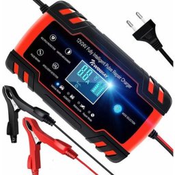 Chargeur Batterie Moto Intelligent Chargeur Batterie Mainteneur 8A 12V 24V avec Fonction de