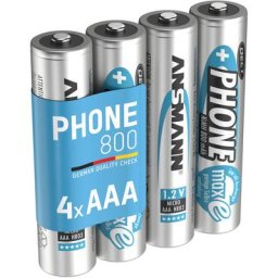ANSMANN Piles AAA 800 mAh NiMH 1,2 V rechargeables (lot de 4)