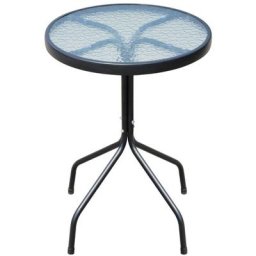 Ensemble Table + 2 chaises de bistro, Set bistrot, Ensemble repas de jardin, Acier Noir OIB4789E