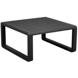 Proloisirs - Table basse de jardin Tonio graphite - Aluminium - 80 x 80 cm - Plateau à latte