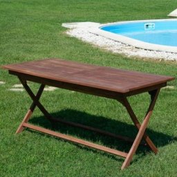 Table rectangulaire pliante en teck 170x70 cm