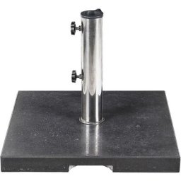 Beliani - Pied de Parasol Carré Moderne 45 x 45 cm en Granit Noir et Acier Inox Ceggia - Noir