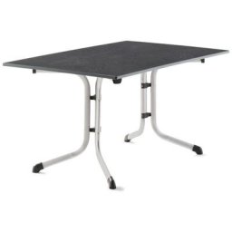 Table pliante 140 x 90 cm, plateau Vivodur® anthracite, structure gris clair - Sieger