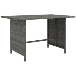 Table à dîner de jardin Gris 110x70x65 cm Résine tressée