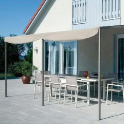 Elixir - Tonnelle de jardin adossée Pergola 4 x 3 m toile taupe 4x3 metres
