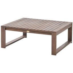 Table Basse en Bois d'Acacia pour Ensemble de Jardin Moderne à Lattes Timor II - Bois foncé