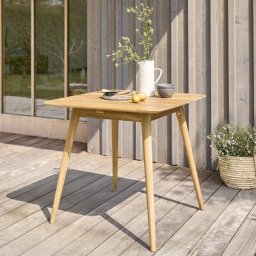 Table de jardin carrée en teck massif 2 à 4 pers. - Naturel