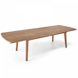 Table de jardin extensible en bois d'eucalyptus - Marron