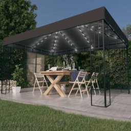 True Deal - Tonnelle avec guirlande lumineuse à led 3x4 m Anthracite