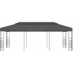 Tonnelle de Jardin Tente de réception - Rapide à Installer 3 x 6 m Anthracite BV690877 Bonnevie