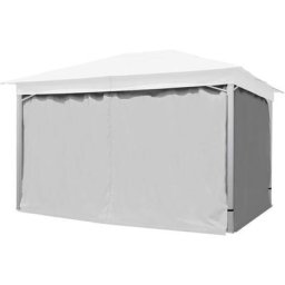 Intent24.fr - Rideaux (set de 4 toiles) pour tonnelle de jardin INTENT24 Sunset Classic 3x4 m, gris