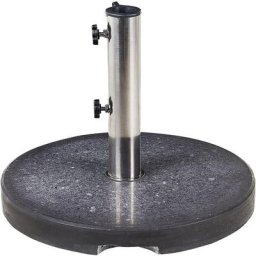 Beliani - Pied de Parasol Rond Moderne ⌀ 45 cm en Granit Noir et Acier Inox Ceggia - Noir