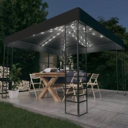 Tonnelle de Jardin Tente de réception - Rapide à Installer de jardin avec lumières led 3x3 m