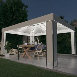 Kalisse - Haute qualité -Tente Fête Camping - Tonnelle avec guirlande lumineuse à led 3x4 m