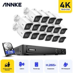 Surveillance 16K 4K Ultra hd PoE Système de sécurité vidéo réseau 16CH 4K H.265 + nvr de